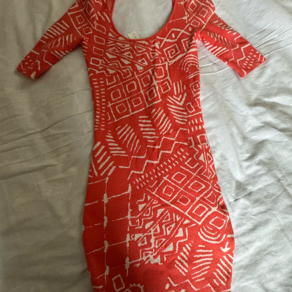 Red Patterned Women's Dress